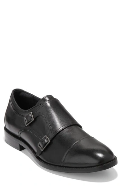 Shop Cole Haan Harrison Grand 2.0 Cap Toe Monk Strap Loafer In Black
