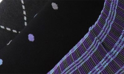 Shop Lorenzo Uomo 3-pack Assorted Plaid Cotton Blend Dress Socks In Denim