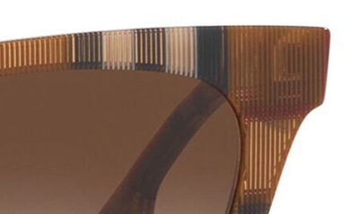 Shop Burberry 53mm Irregular Square Sunglasses In Check Brown/ Gradient Brown