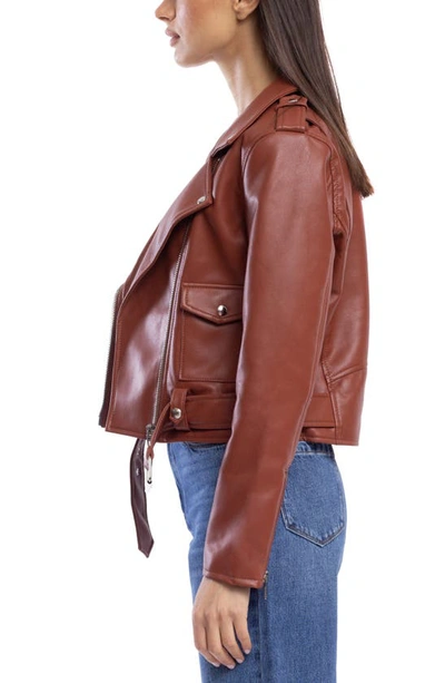 Shop Blanknyc Faux Leather Moto Jacket In Brick By Brick