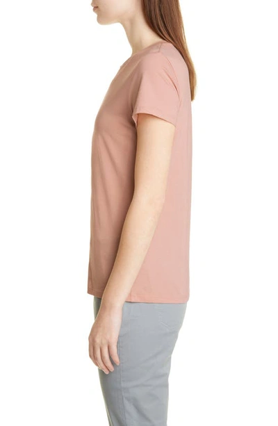 Vince Essential Pima Cotton Crewneck Top In Dk Blush