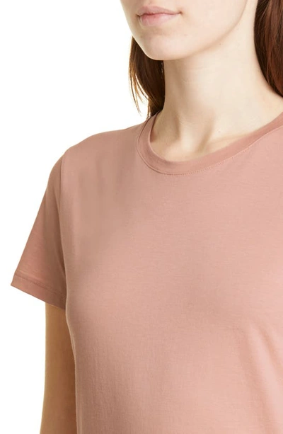 Vince Essential Pima Cotton Crewneck Top In Dk Blush