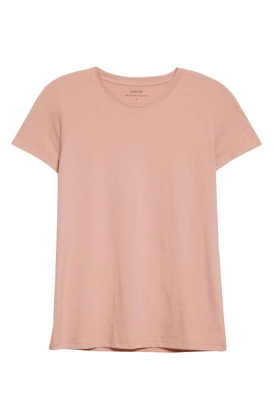 Vince Essential Pima Cotton Crewneck Top In Dk Blush