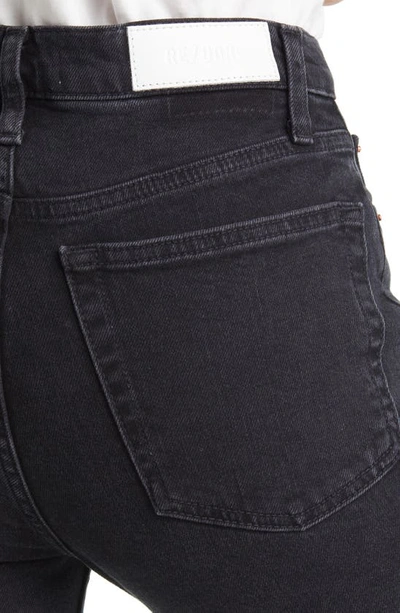 Shop Re/done High Waist Crop Stretch Denim Jeans In Faded Black
