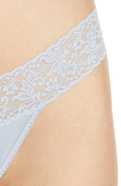 Hanky Panky Stretch Cotton Low Rise Thong In Dove Grey