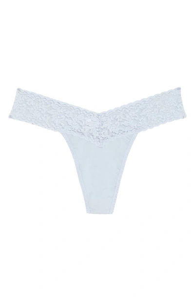 Hanky Panky Stretch Cotton Low Rise Thong In Dove Grey