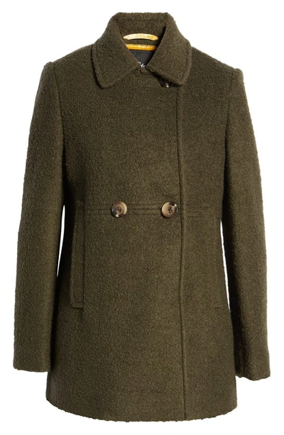Shop Sam Edelman Double Breasted Bouclé Peacoat In Military Green