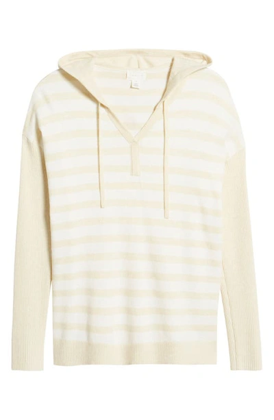 Caslon Long Sleeve Colorblock Hoodie Sweater In Beige- Ivory Stripe Combo |  ModeSens