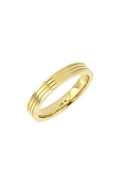 Shop Bony Levy Stripe 14k Gold Ring In 14k Yellow Gold