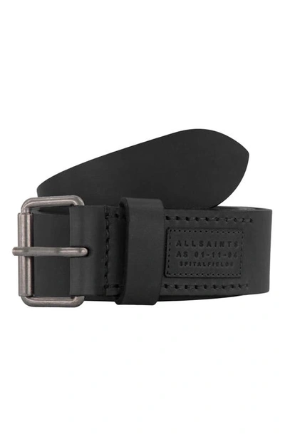 Allsaints Leather Belt In Black
