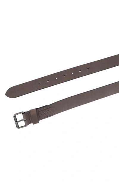 Allsaints Leather Belt In Flint Grey