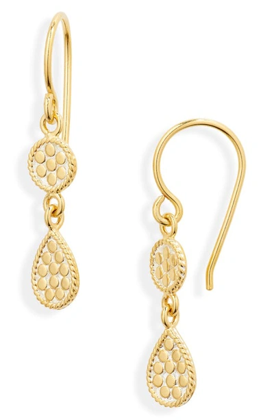 Shop Anna Beck Textured Dot Double Drop Earrings In Gold