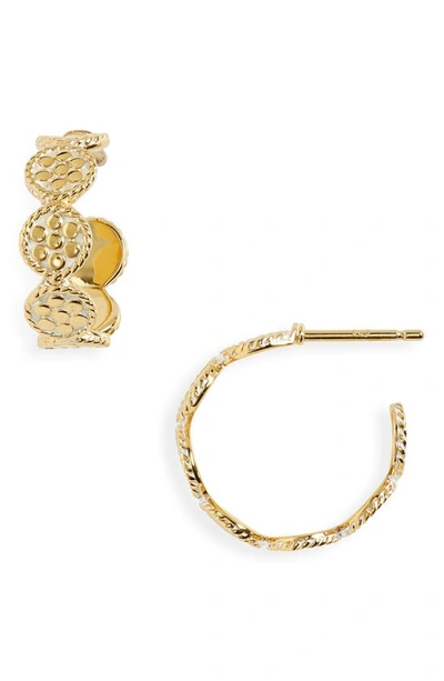 Shop Anna Beck Mini Disc Hoop Earrings In Gold