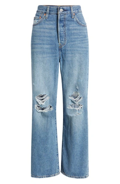 Shop Levi's Ribcage Ripped Ankle Straight Leg Jeans In After Love