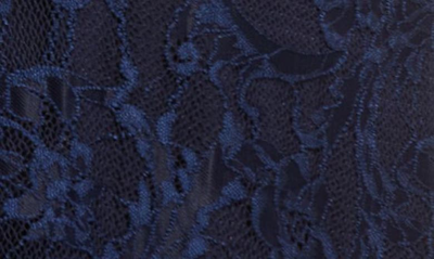 Shop Julia Jordan Flutter Sleeve Lace Mock Neck Midi Dress In Navy