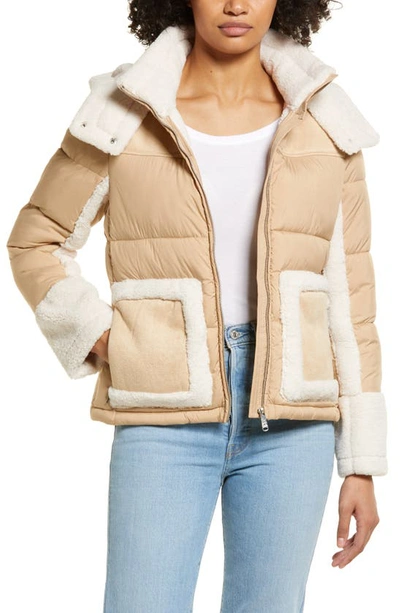 Sam edelman faux fur cheap trimmed zip front puffer coat