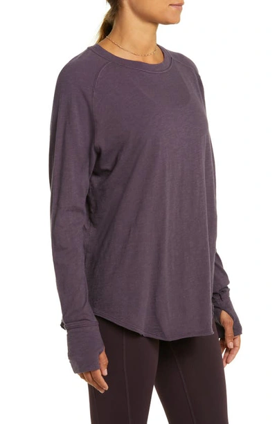 Shop Zella Relaxed Long Sleeve T-shirt In Purple Nebula