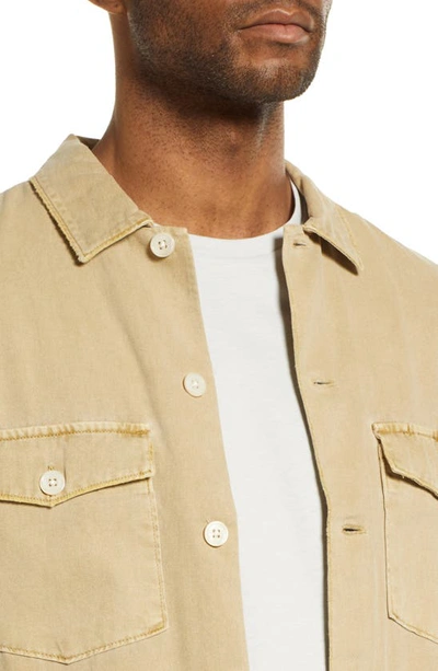 Shop Allsaints Spotter Button-up Shirt Jacket In Tan Brown