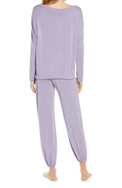 Shop Eberjey Gisele Slouchy Pajamas In Delphinium/ Ivory
