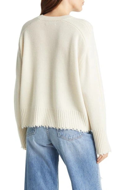 Shop Allsaints Kiera Cashmere Blend Crewneck Sweater In Chalk White