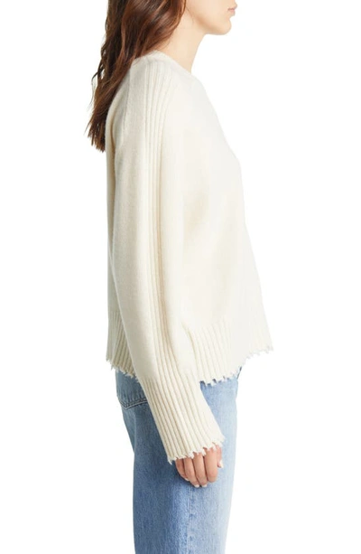 Shop Allsaints Kiera Cashmere Blend Crewneck Sweater In Chalk White