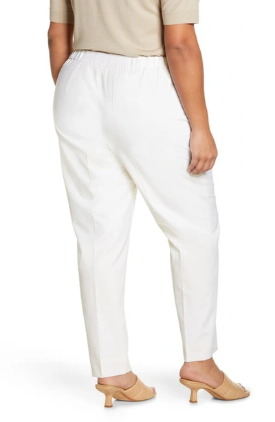 Shop Lafayette 148 Irving Stretch Wool Pants In Ivory