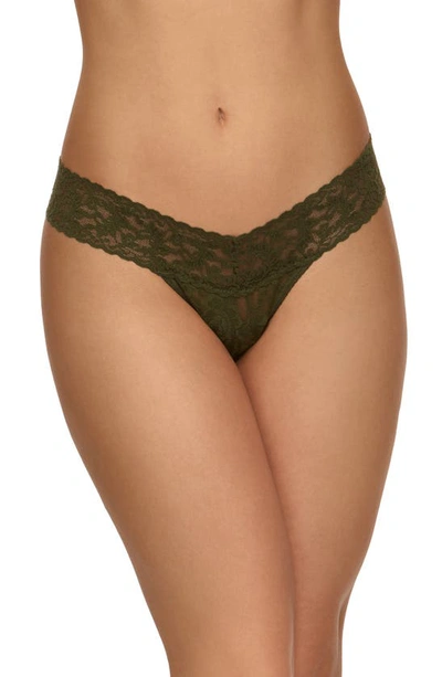 Shop Hanky Panky Low Rise Thong In Woodland Green