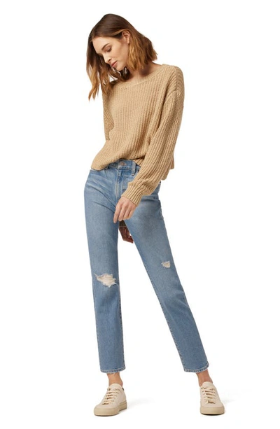 Shop Joe's The Honor Ripped Ankle Straight Leg Jeans In Darling