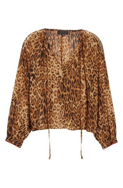 Nili Lotan Manon Leopard Print Silk Blouse In Ginger Leopard | ModeSens