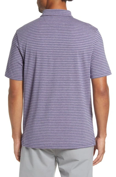 Shop Faherty Movement Polo Shirt In Dusk Sea Stripe