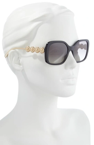 Shop Versace 53mm Square Sunglasses In Black/ Grey Gradient