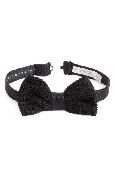 Shop Jack Victor Ingleside Silk Knit Bow Tie In Black