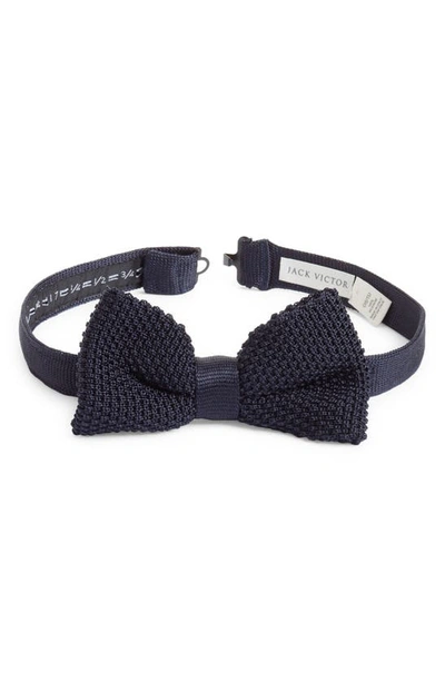Shop Jack Victor Ingleside Silk Knit Bow Tie In Midnight