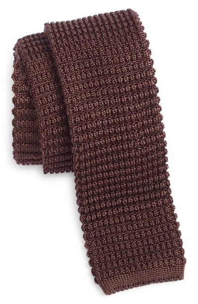 Shop Jack Victor Hudson Silk Knit Tie In Brown