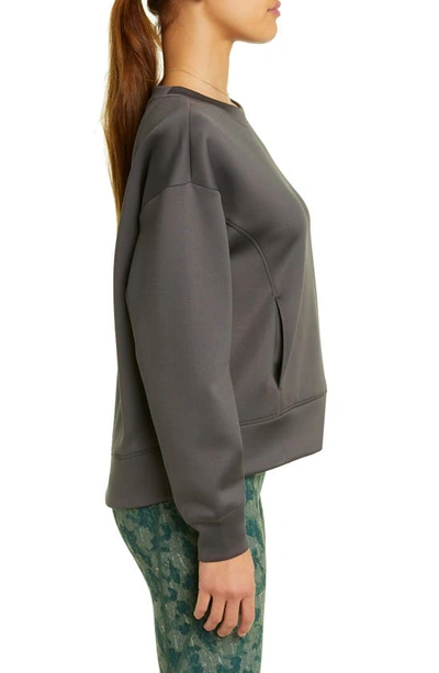Shop Zella Luxe Pocket Sweatshirt In Grey Forged
