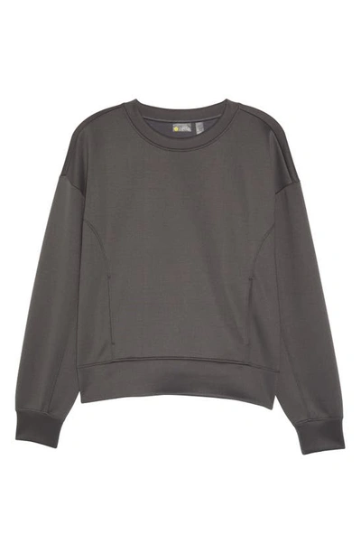 Shop Zella Luxe Pocket Sweatshirt In Grey Forged