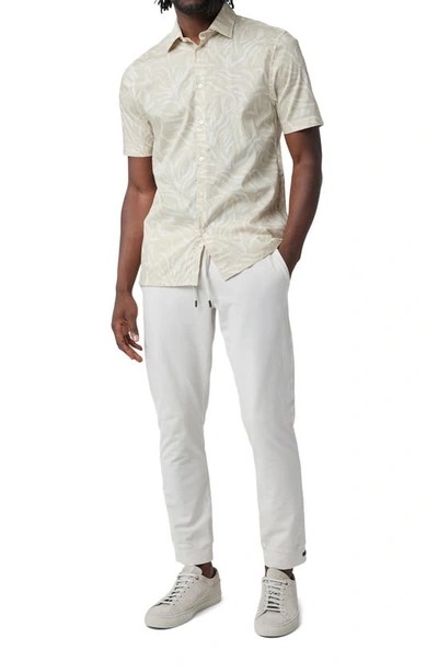 Shop Good Man Brand Big On-point Short Sleeve Stretch Organic Cotton Button-up Shirt In Peyote Painterly Zeb