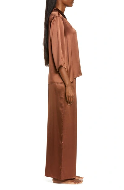 Nordstrom Romantic Washable Silk Pajamas In Brown Mink