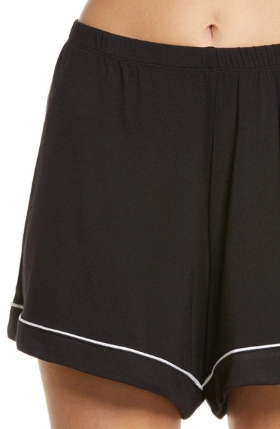 Shop Nordstrom Moonlight Long Sleeve Stretch Modal Short Pajamas In Black