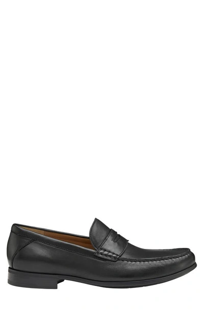 Shop Johnston & Murphy Hawkins Penny Loafer In Black Sheepskin