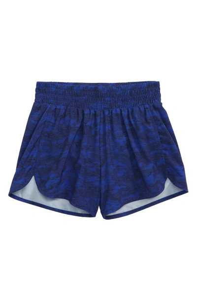 Shop Zella Girl Kids' Altitude Shorts In Blue Clematis Altitude Print