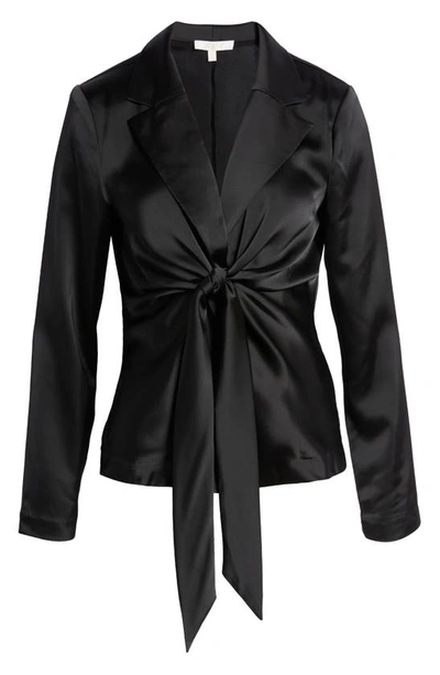 Wayf Merci Tie Waist Top In Black