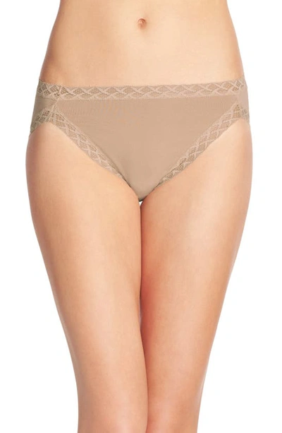 Shop Natori Bliss Cotton French Cut Briefs In Cafe