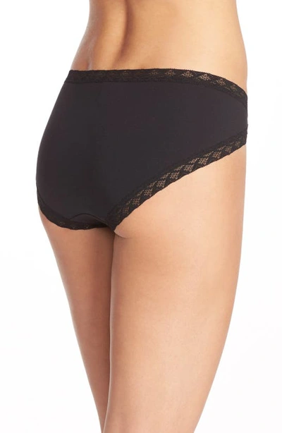 Shop Natori Bliss Cotton French Cut Briefs In Black