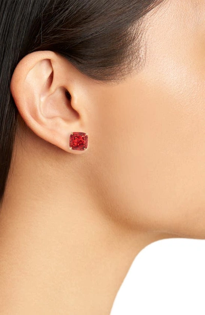 Shop Kate Spade Mini Small Square Stud Earrings In Red Glitter