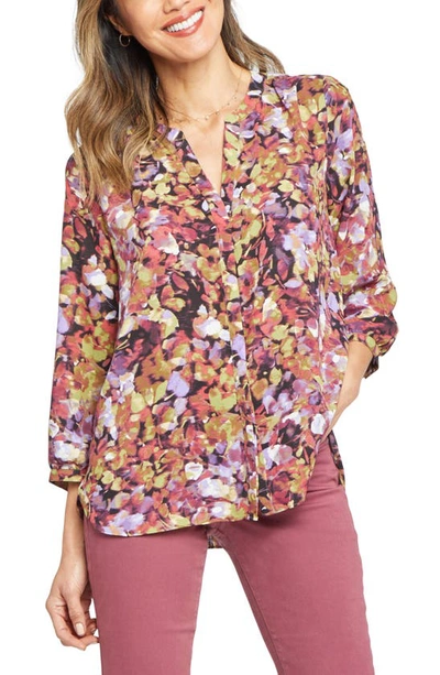 Shop Nydj High-low Crepe Blouse In Harpeth Hills