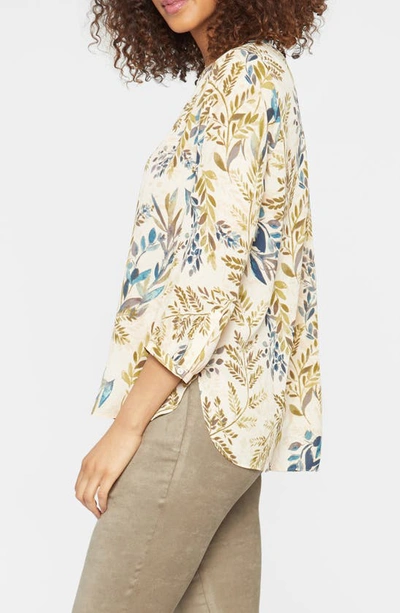 Shop Nydj High/low Crepe Blouse In Elm Hill