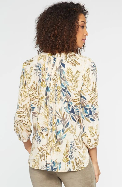 Shop Nydj High/low Crepe Blouse In Elm Hill
