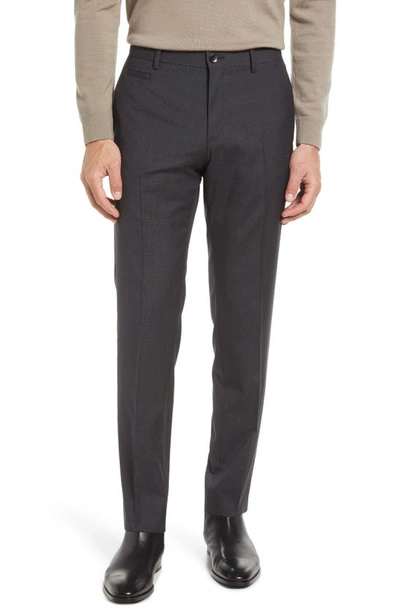 Shop Hugo Boss Genius Slim Fit Stretch Pleated Pants In Black