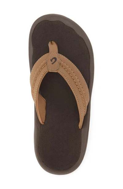 Shop Olukai Hokua Flip Flop In Tan/ Tan